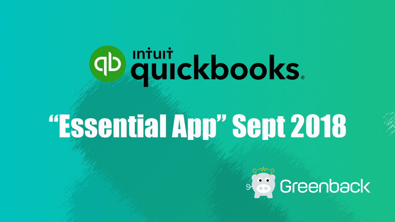 Greenback Selected as QuickBooks Essential App—Sept 2018