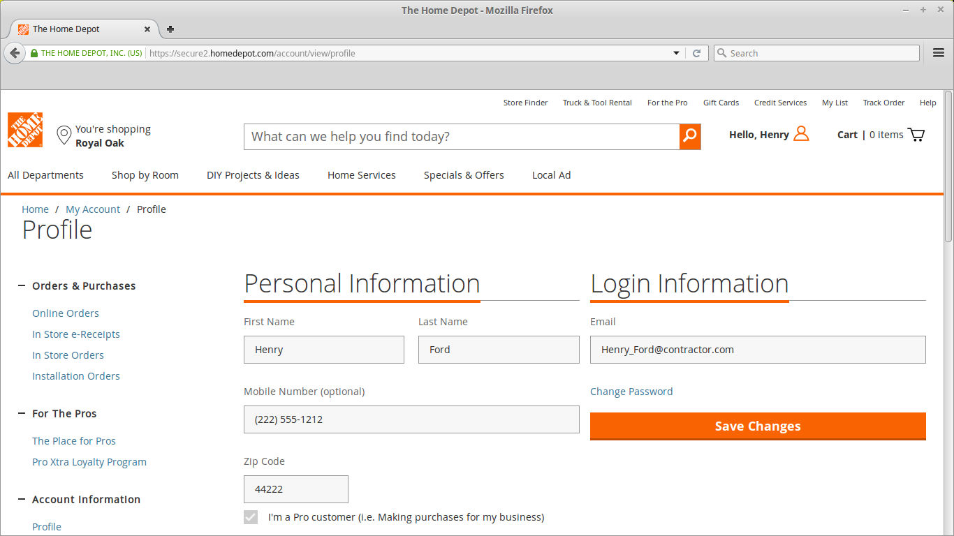 Or Link your Home Depot Regular Account with your Pro Account