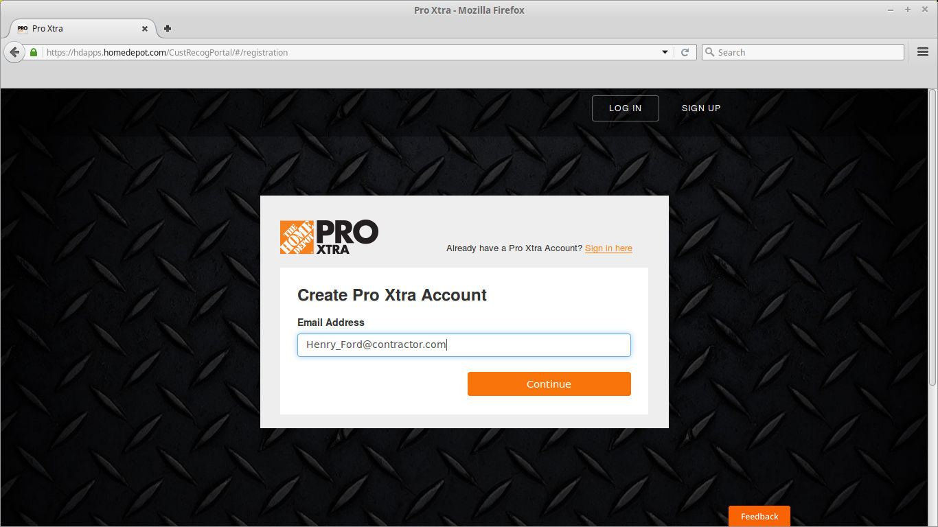 Sign up for a Home Depot Pro Xtra Account